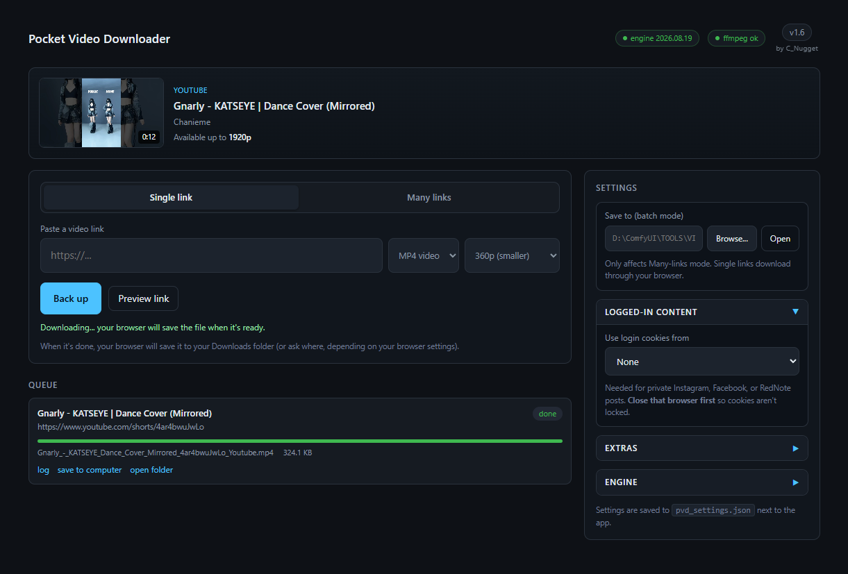 Pocket Video Downloader screenshot