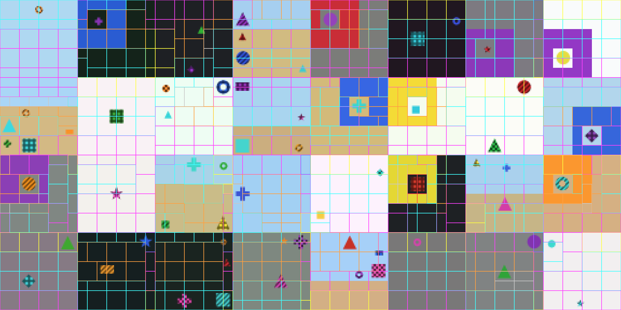 SPRIG parses of held-out scenes: inferred region trees overlaid on images